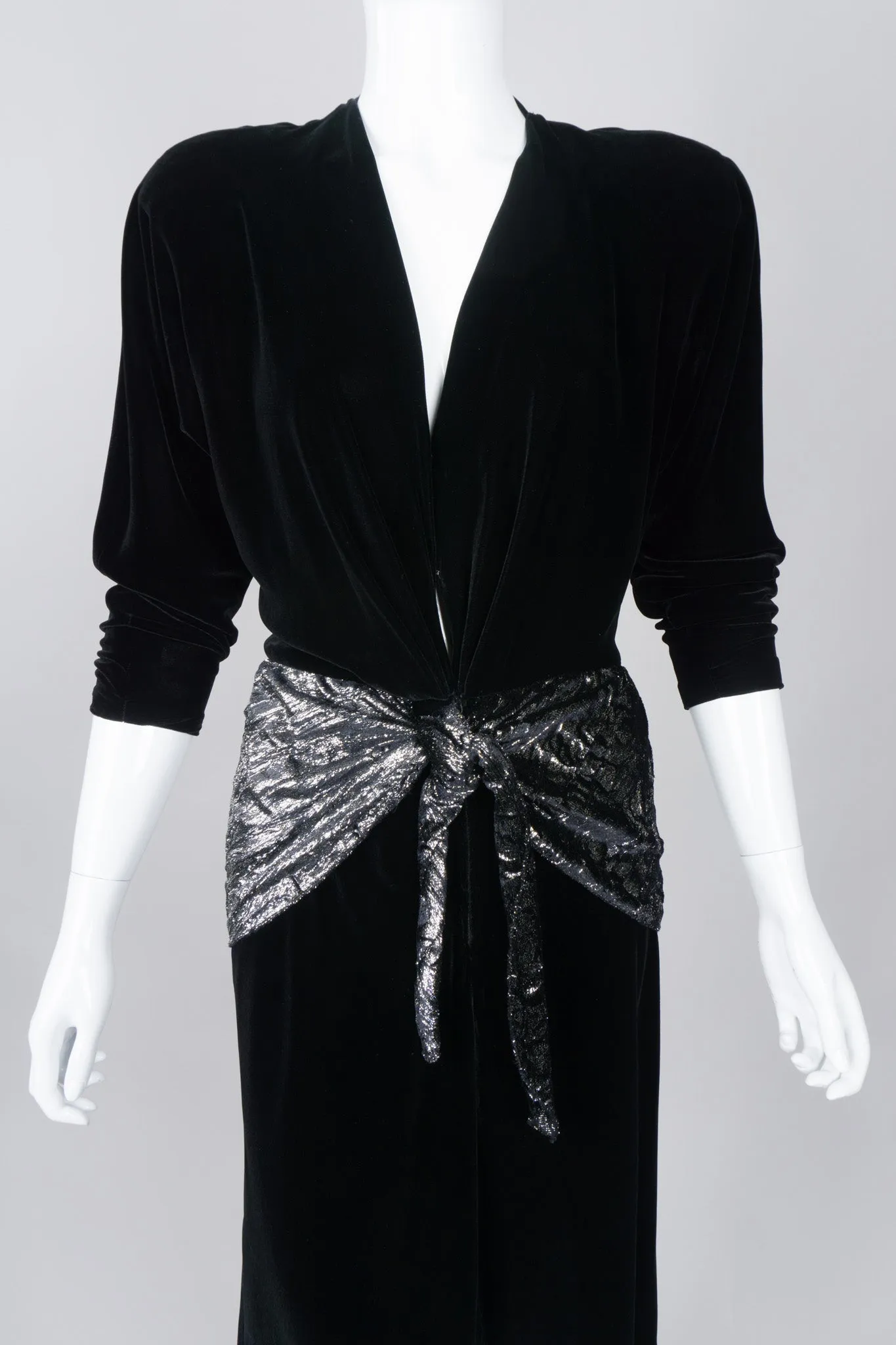 Velvet Lamé Peplum Dress