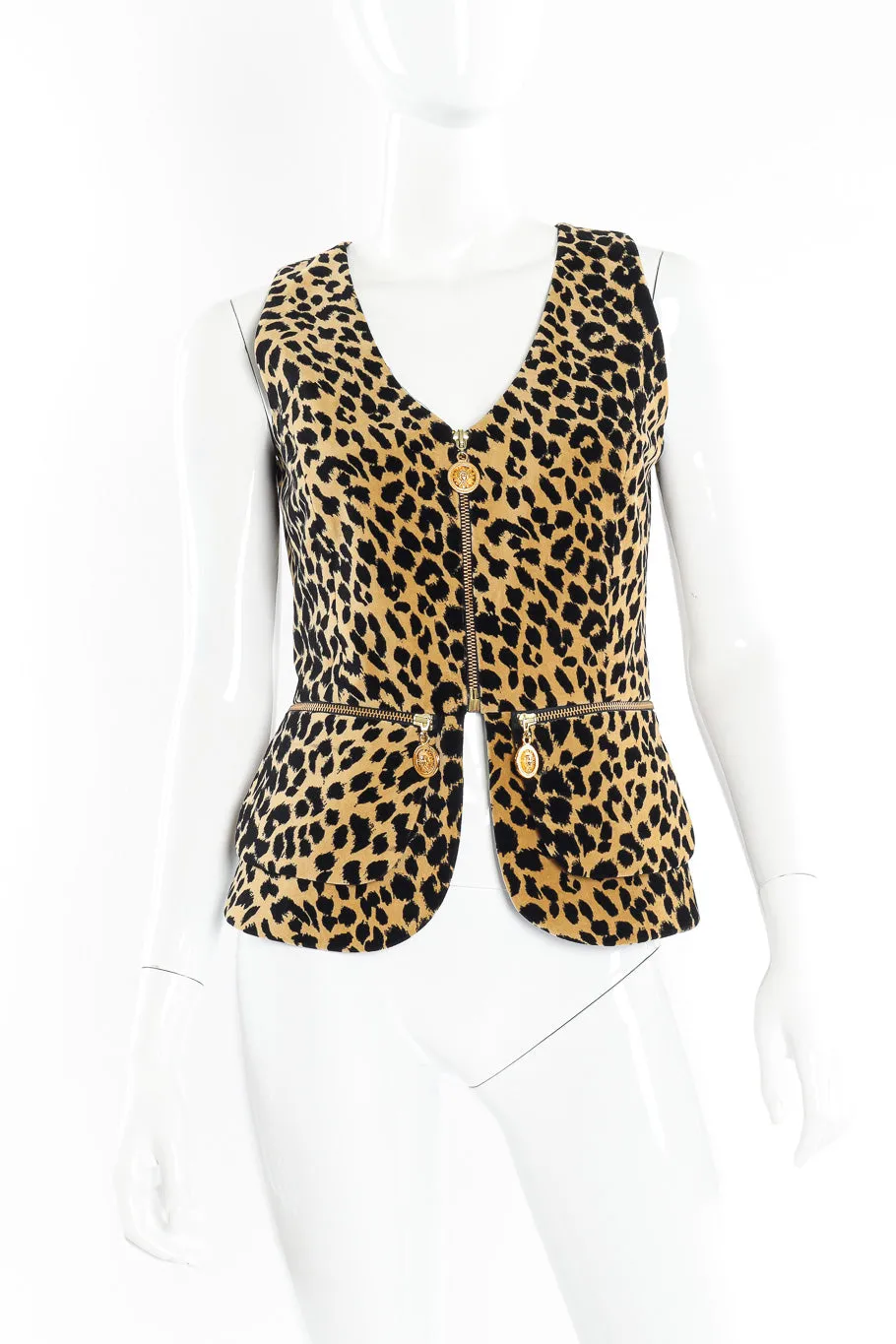 Velvet Leopard Peplum Vest