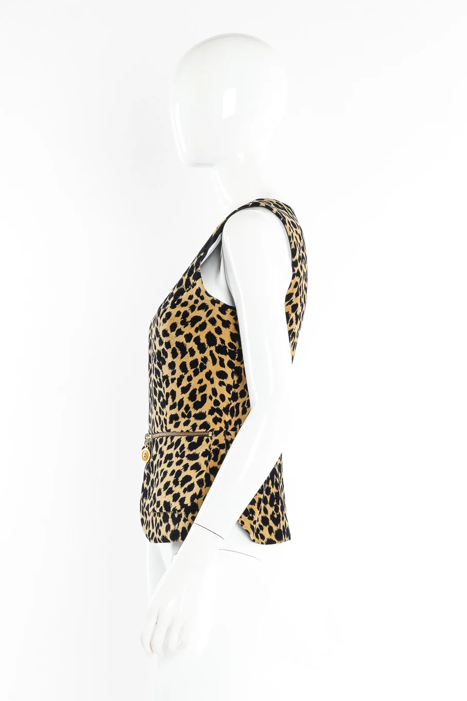 Velvet Leopard Peplum Vest