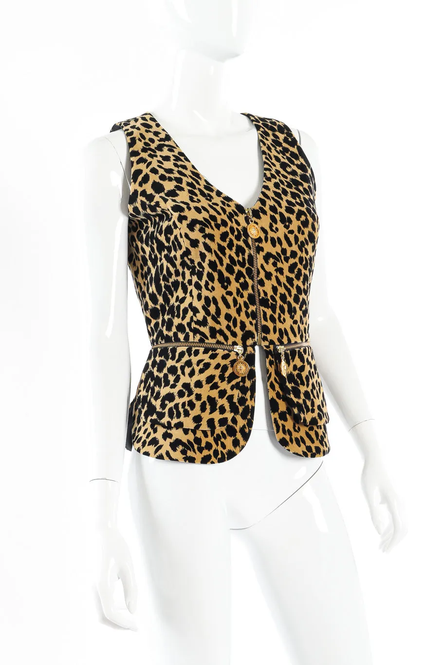 Velvet Leopard Peplum Vest