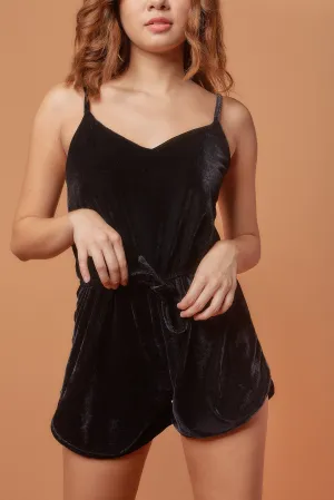 Velvet Romper Shorts