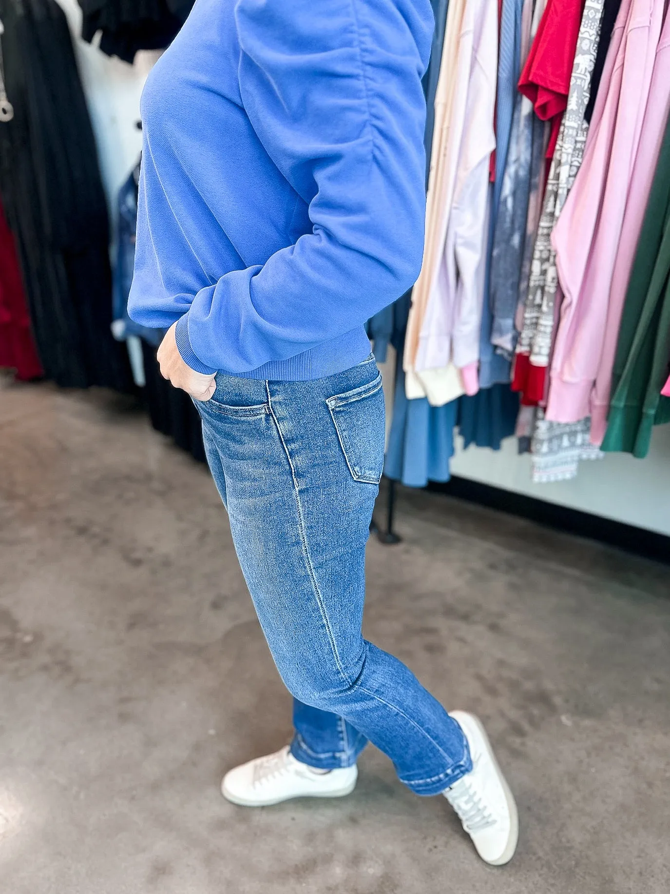 Vervet High Rise Trouser Hem Crop Flare