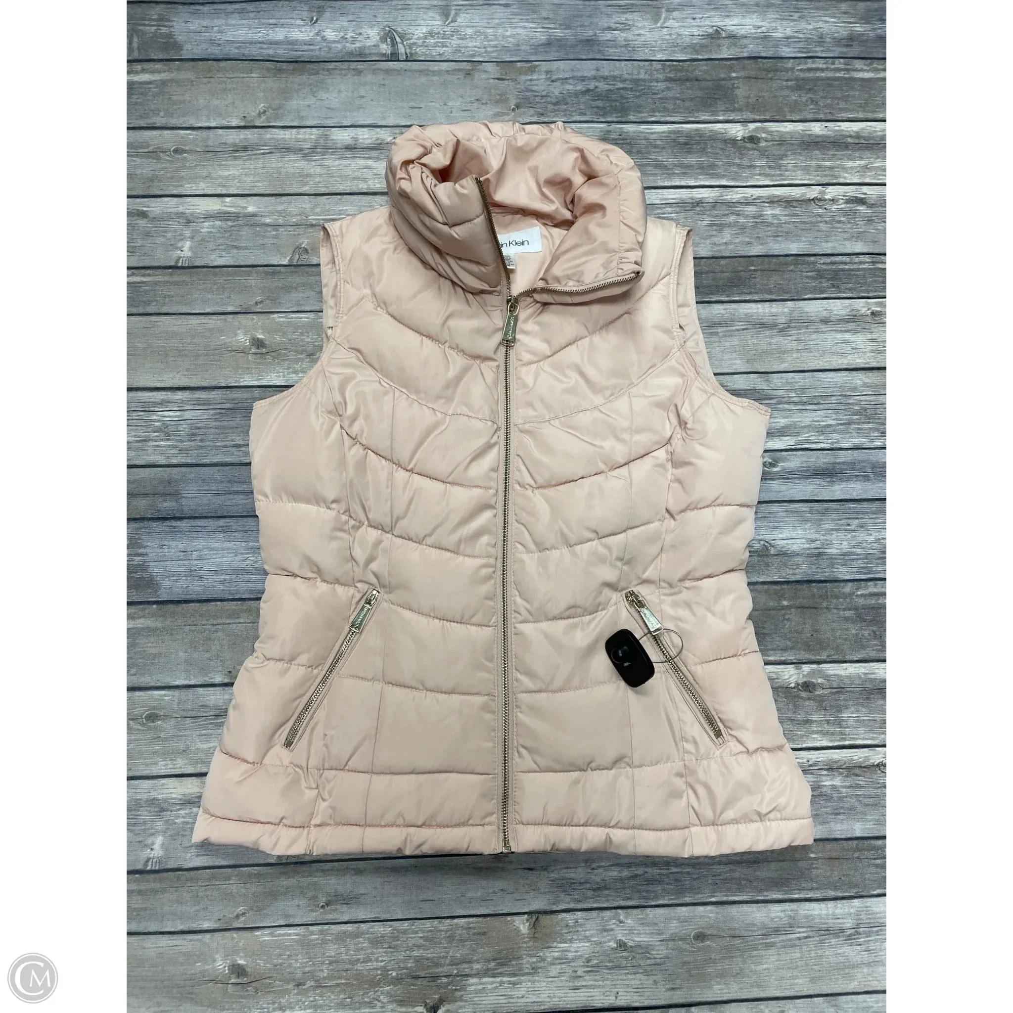 Vest Puffer & Quilted By Calvin Klein In Pink, Size: S