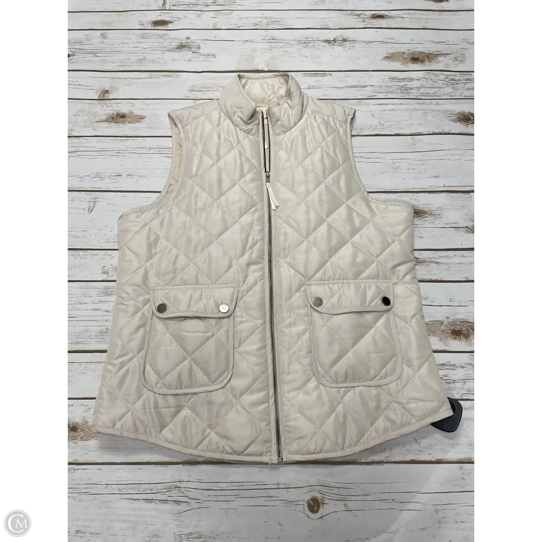 Vest Puffer & Quilted By Cme In Tan, Size: S