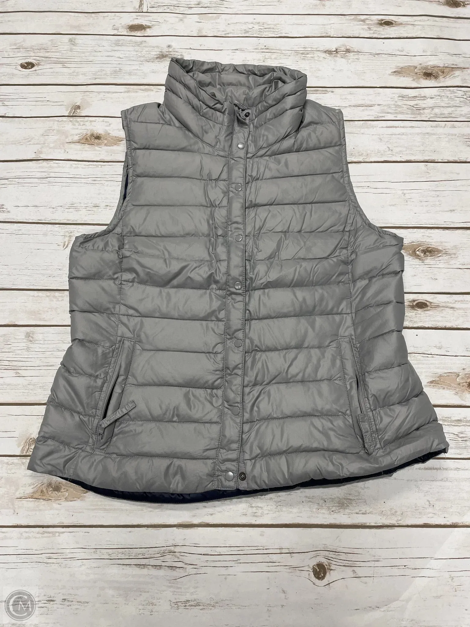 Vest Puffer & Quilted By Gap In Grey, Size: L