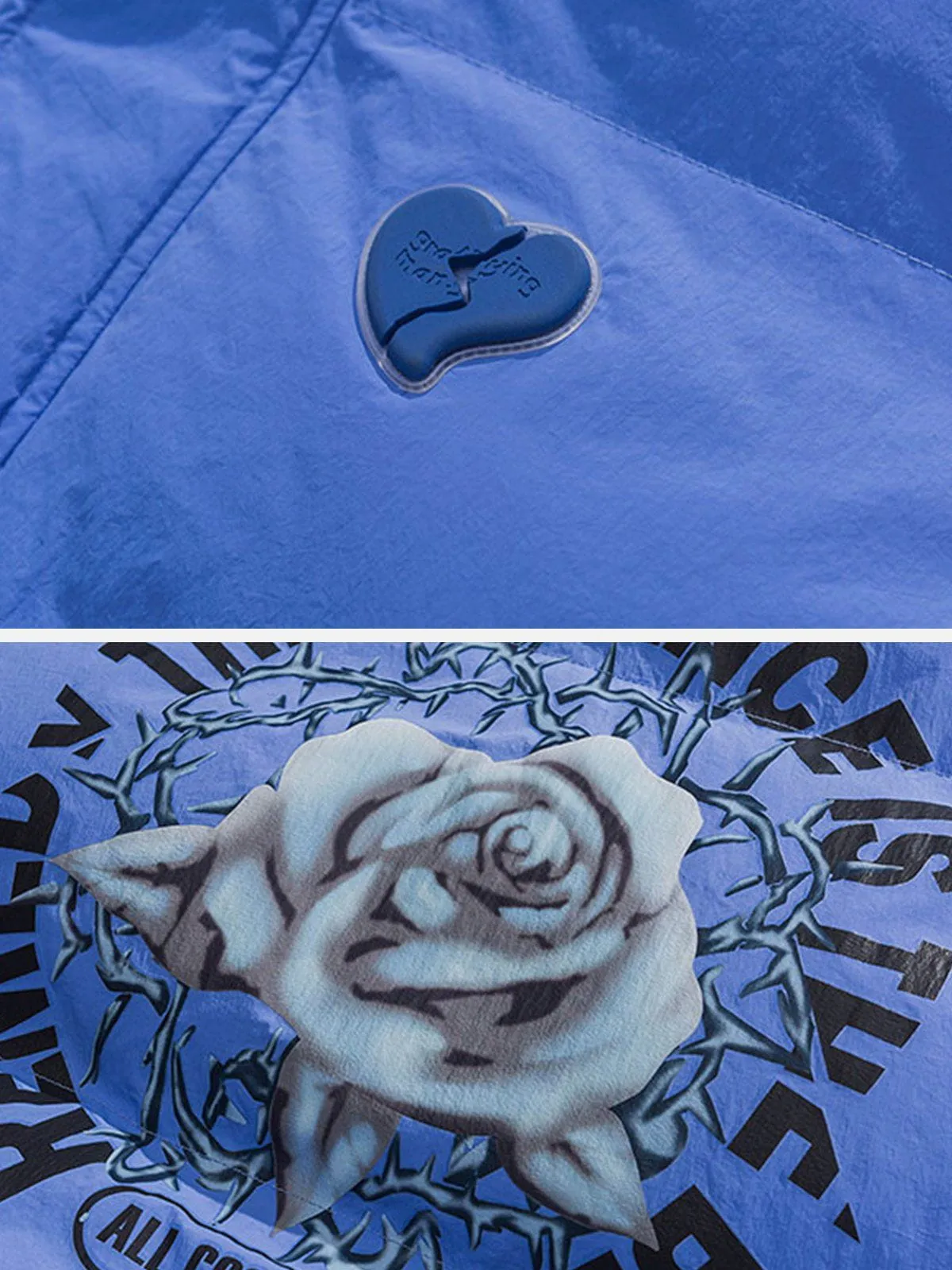 Vintage Rose Print Winter Coat