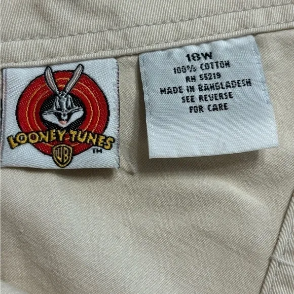 Vintage Y2K Embroidered Looney Tunes  Plus Size 18W overalls 1990s style retro