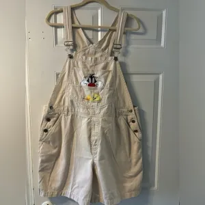 Vintage Y2K Embroidered Looney Tunes  Plus Size 18W overalls 1990s style retro