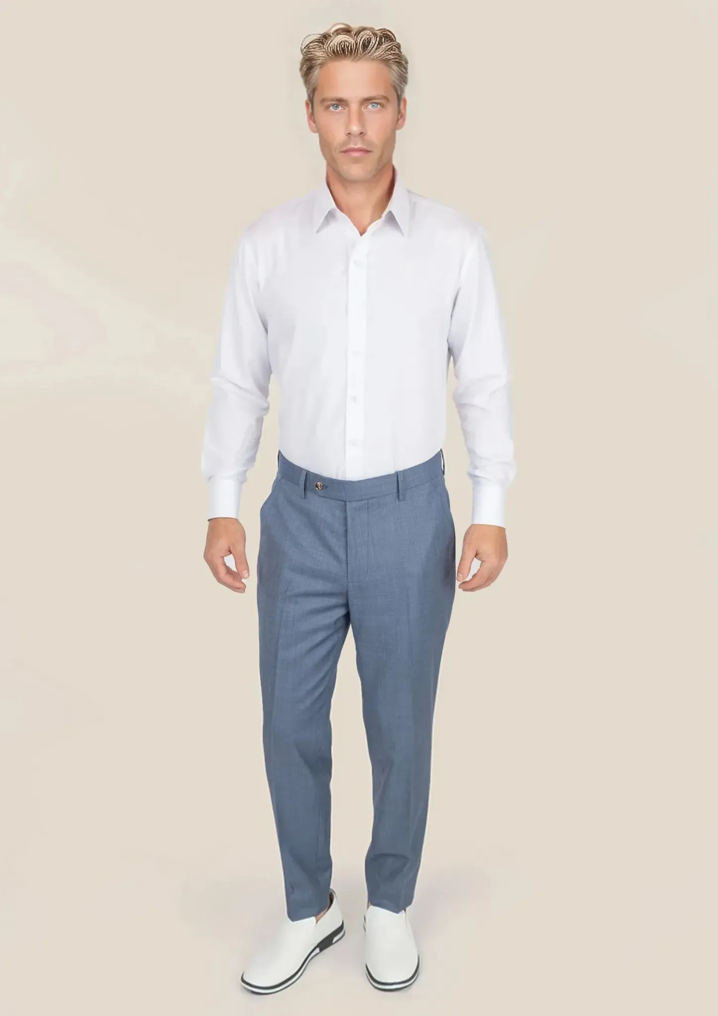 Vista Blue Sharkskin Pants
