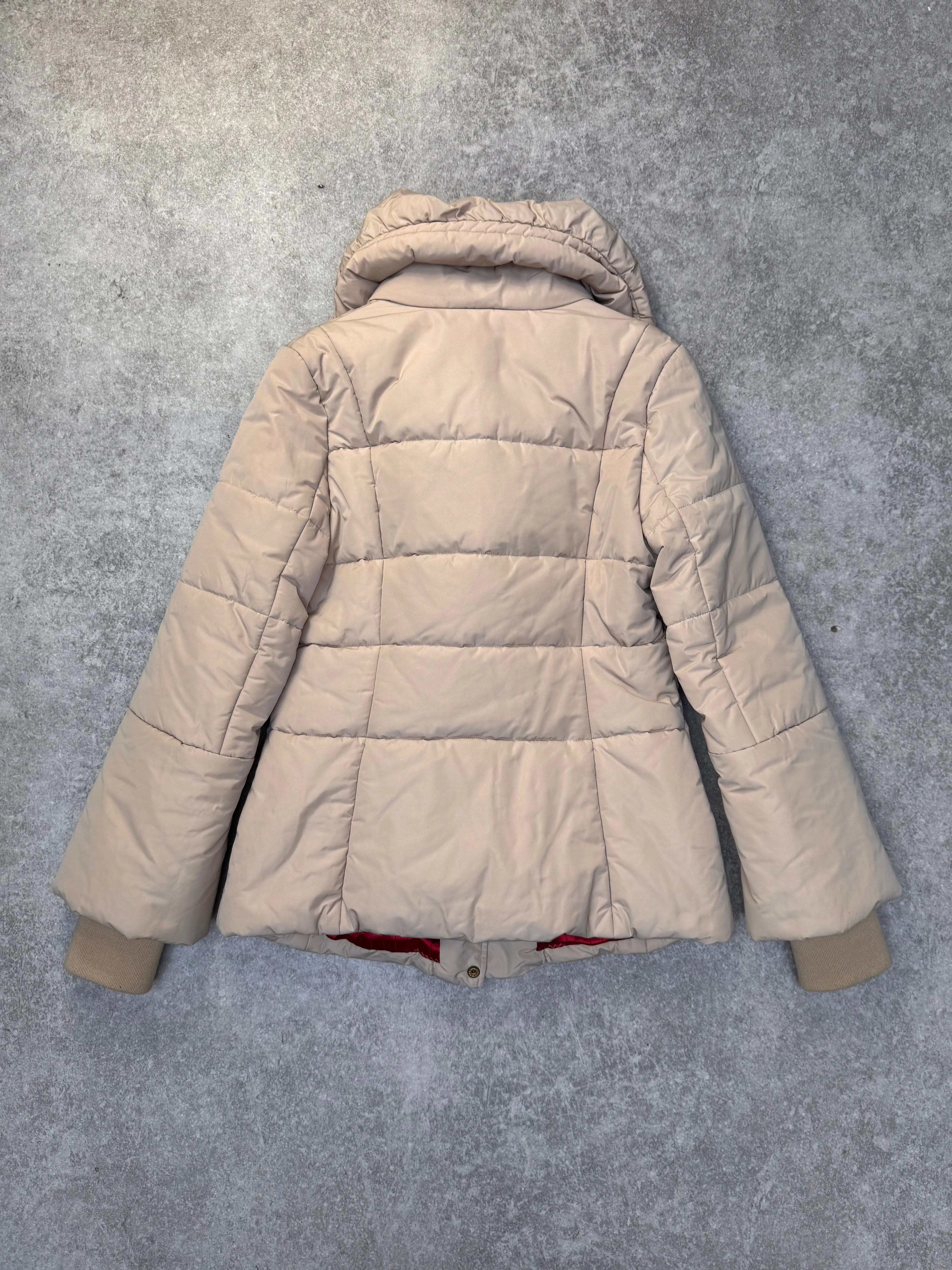 Vivienne Tam Cream Puffer Collar Quilted Jacket