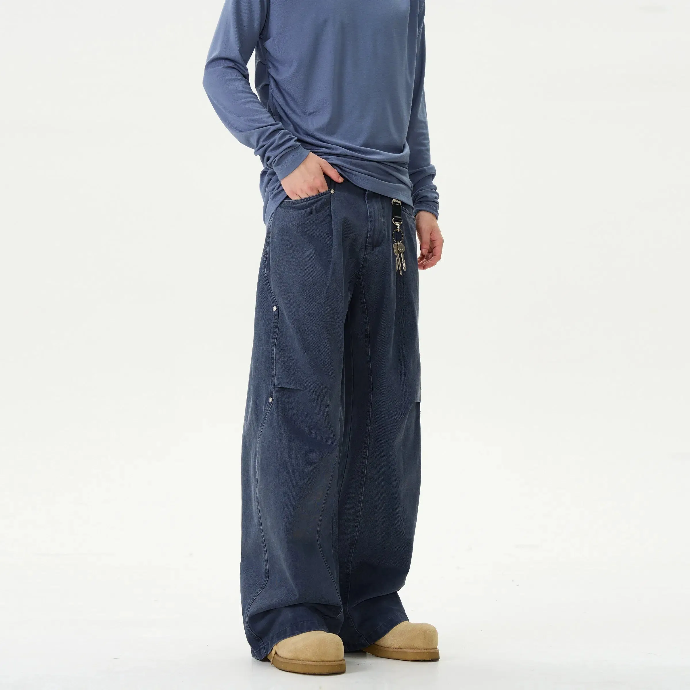 Washed Vintage Straight-leg Jeans