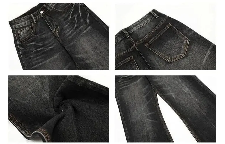 Washed Wide-leg Straight-leg Jeans