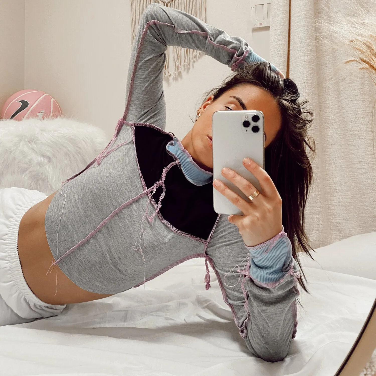 What If Long Sleeve Crop