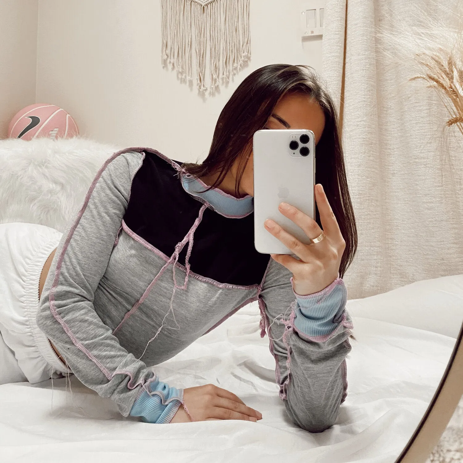 What If Long Sleeve Crop