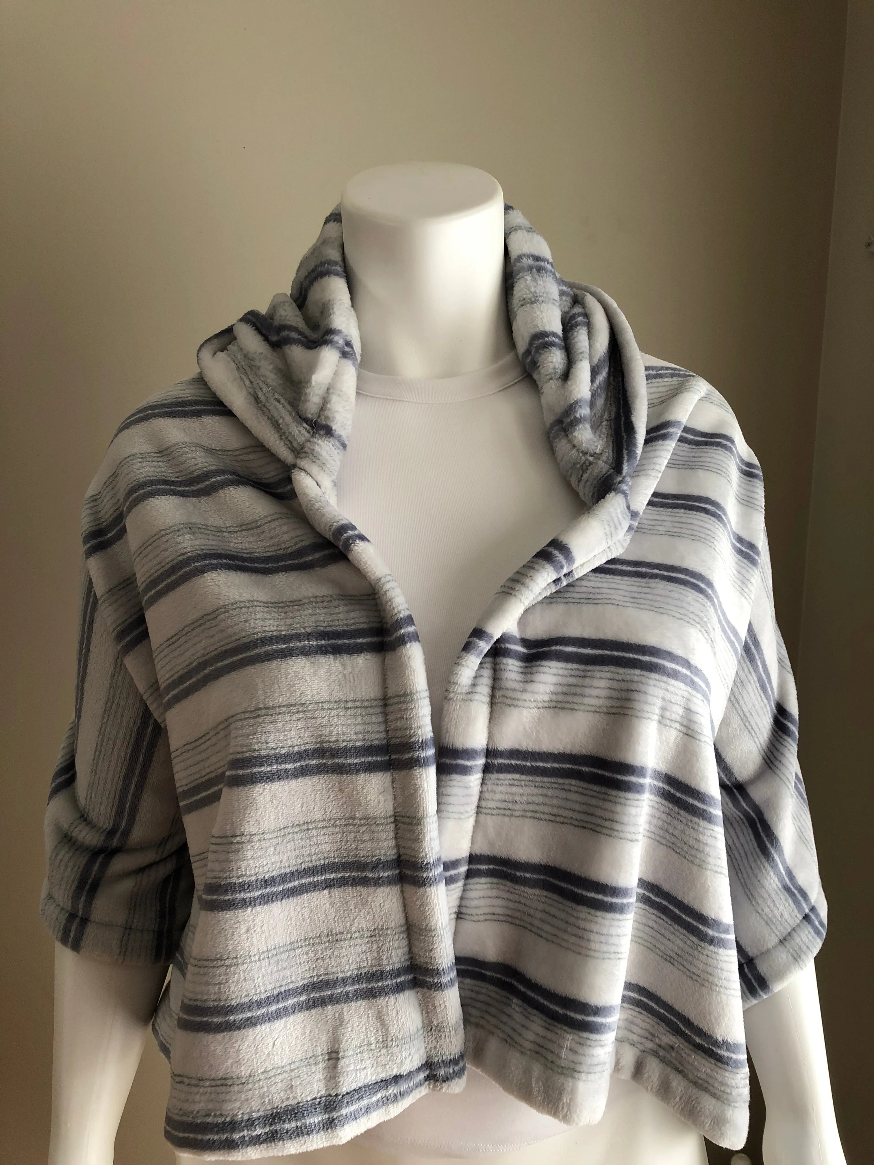 White & Blue striped Hoodie
