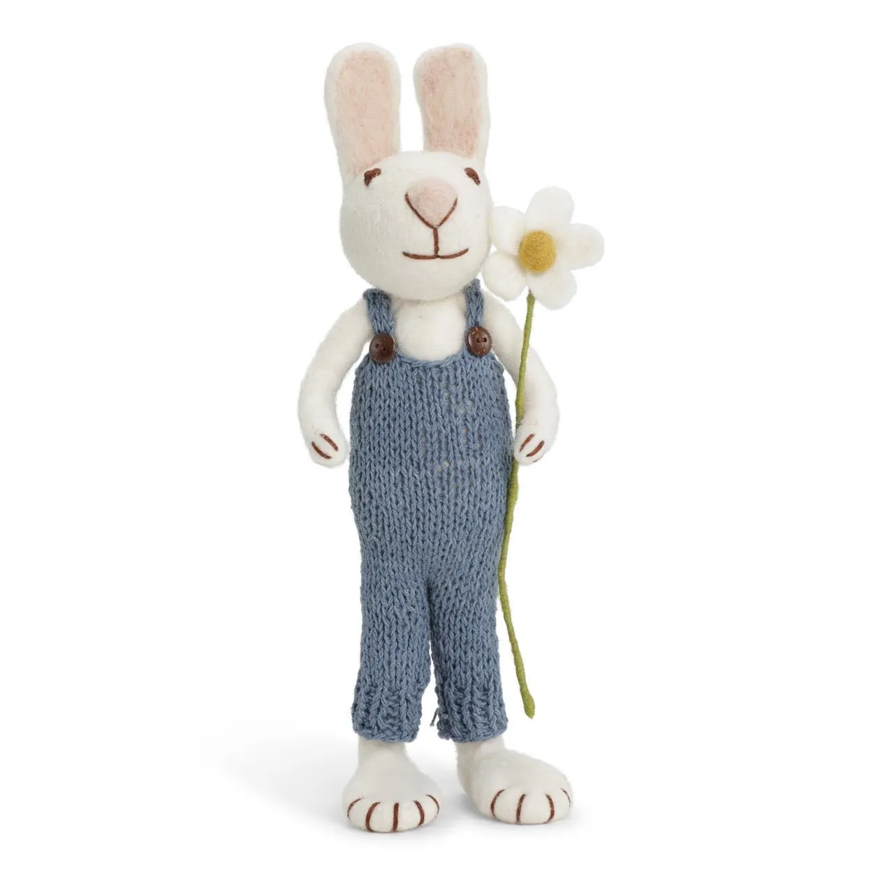 White Bunny with Blue Pants and Marguerite by Én Gry & Sif