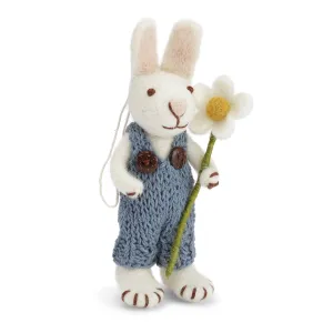 White Bunny with Blue Pants and Marguerite by Én Gry & Sif