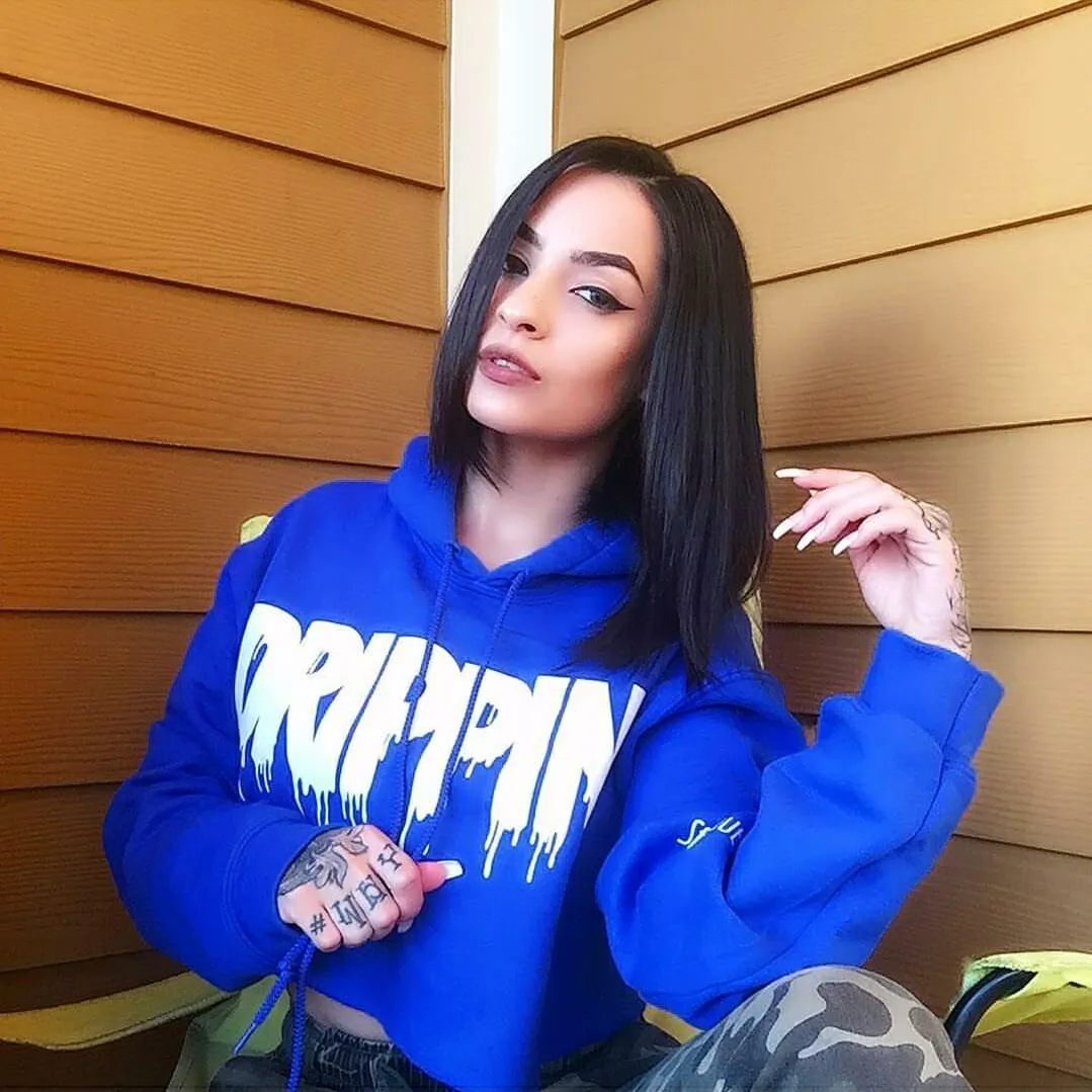 White Drippin | Blue Hoodie