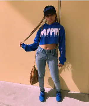 White Drippin | Blue Hoodie