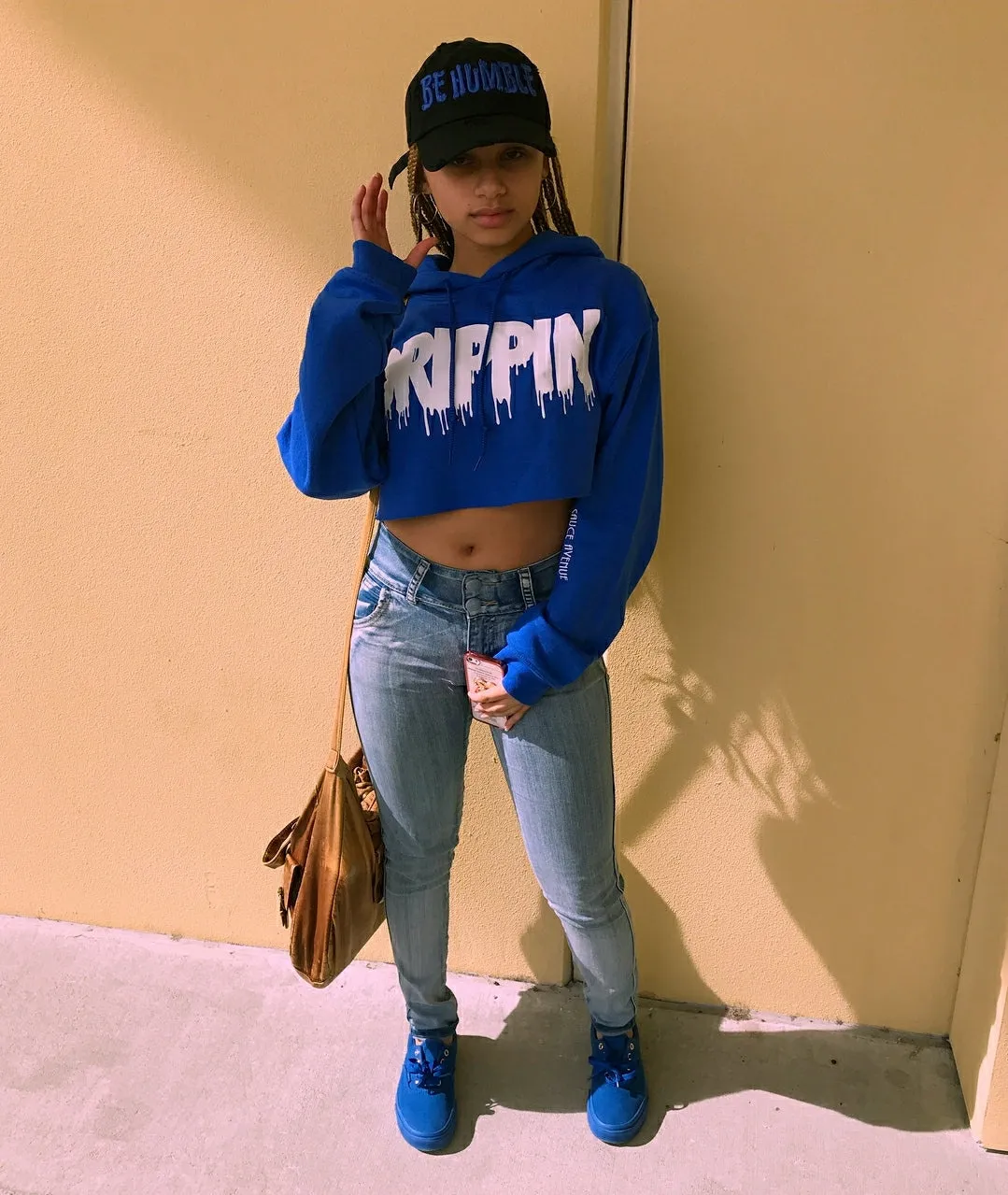 White Drippin | Blue Hoodie