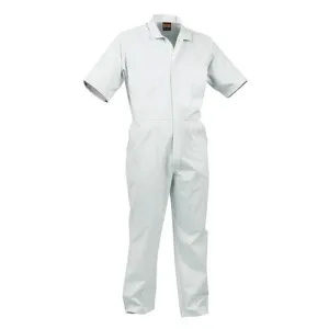 WHITE FOOD INDUSTRY OVERALLS - SHORT SLEEVE | LIGHTWEIGHT, POLYCOTTON
