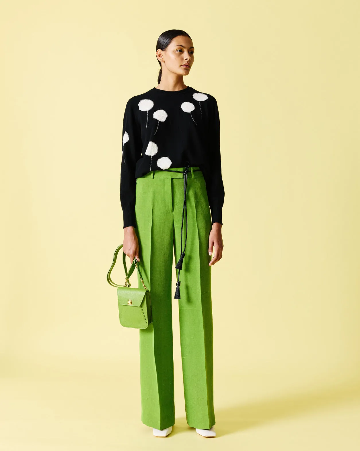 Wide Silk Shantung Pants