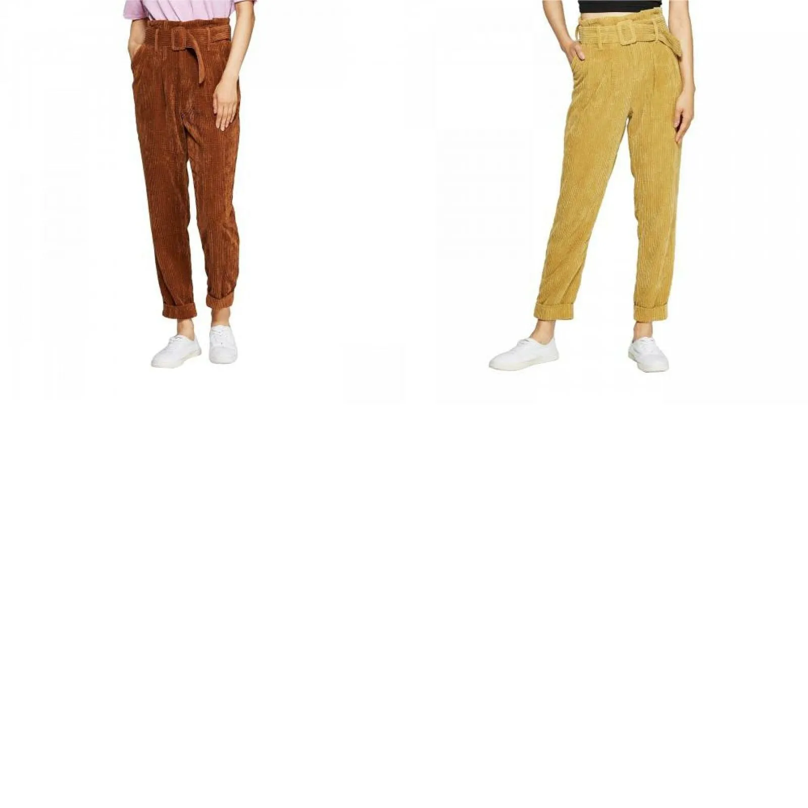 Wild Fable Women's High-Rise Belted Corduroy Paperbag Pants