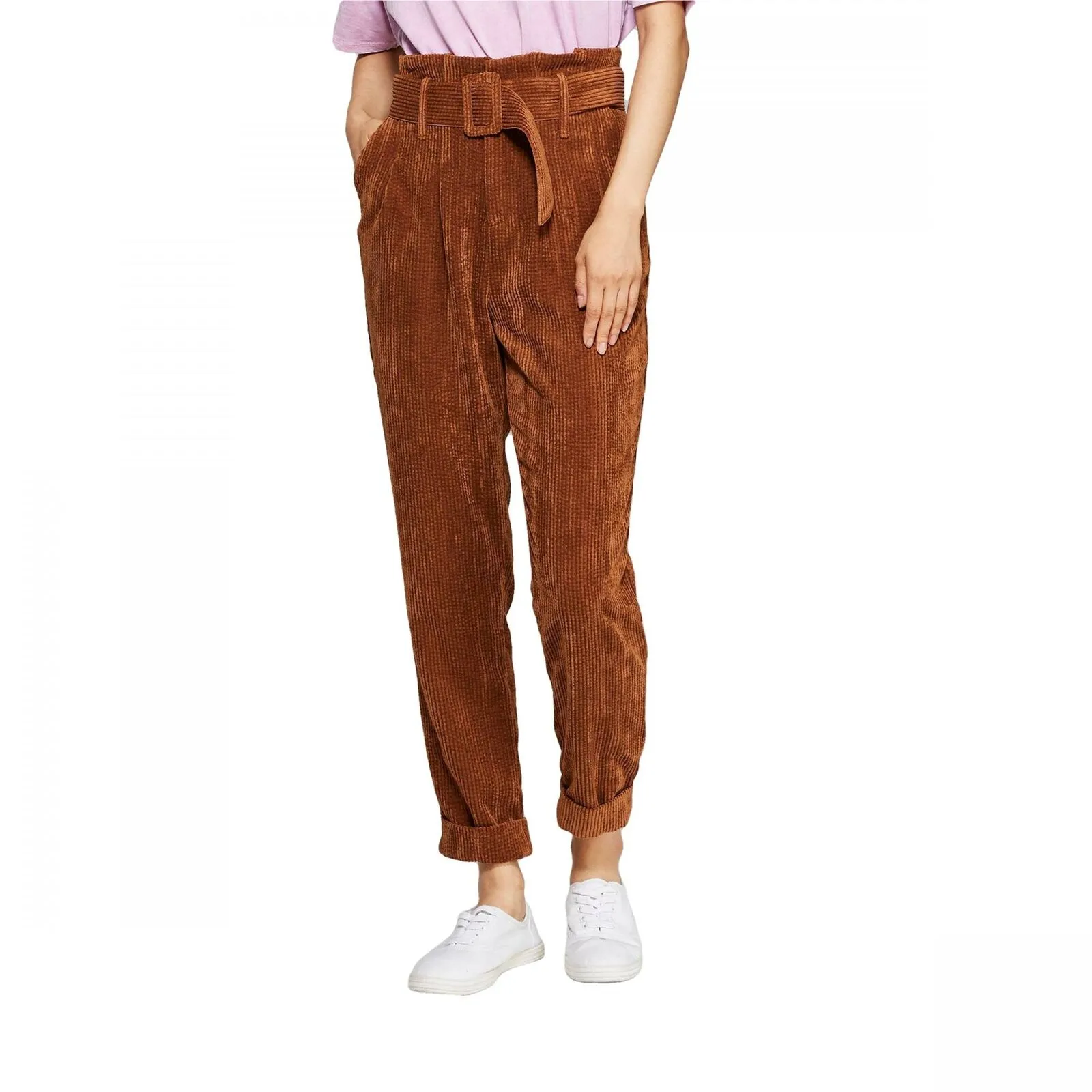 Wild Fable Women's High-Rise Belted Corduroy Paperbag Pants