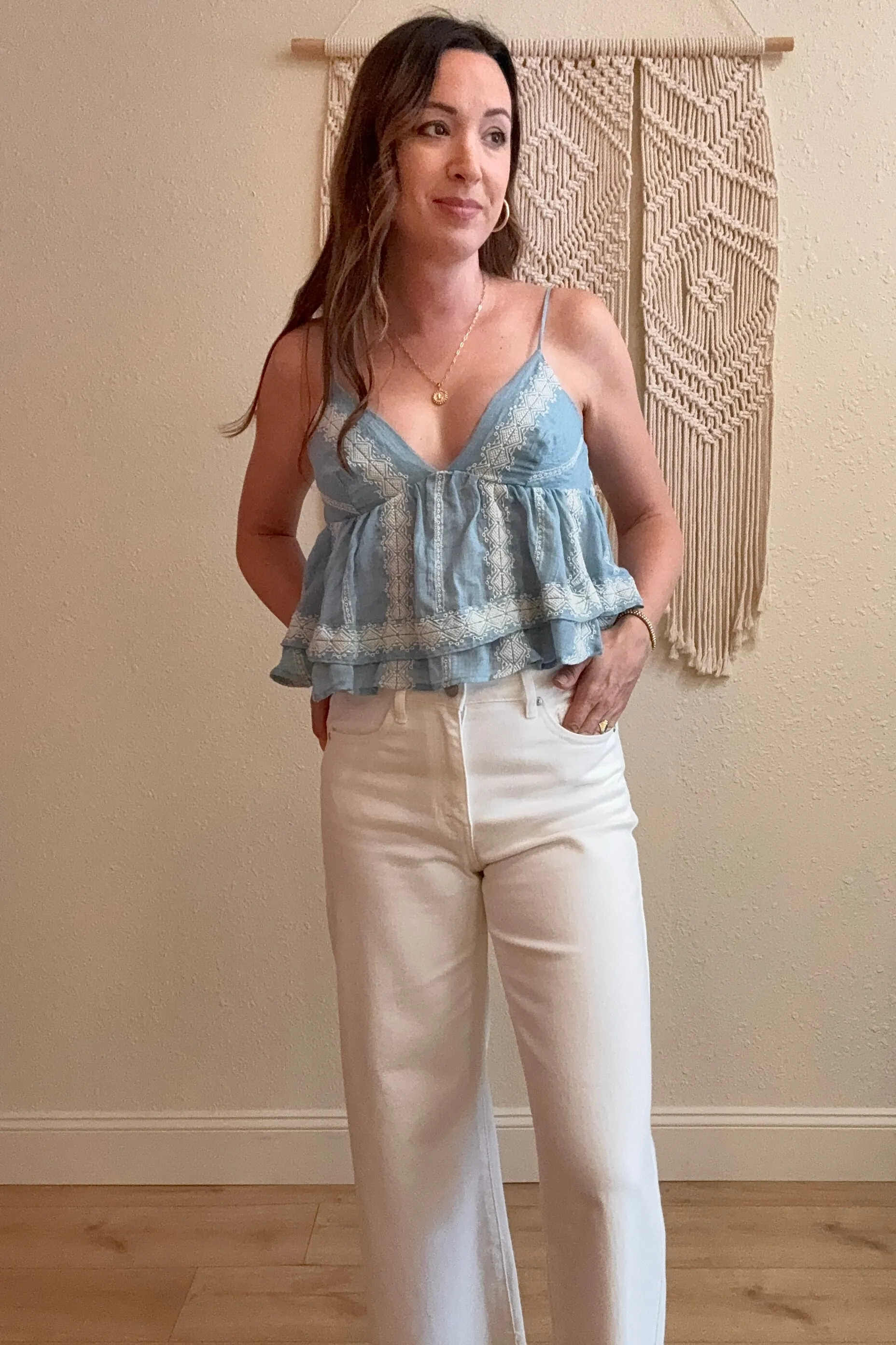 Willow Embroidered Babydoll Top