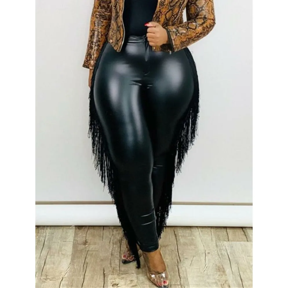 Winter Plus Black and Red Faux Pu Leather/Trousers Sexy Leather/Tight Leggings Pants/Cowgirl Vintage Western