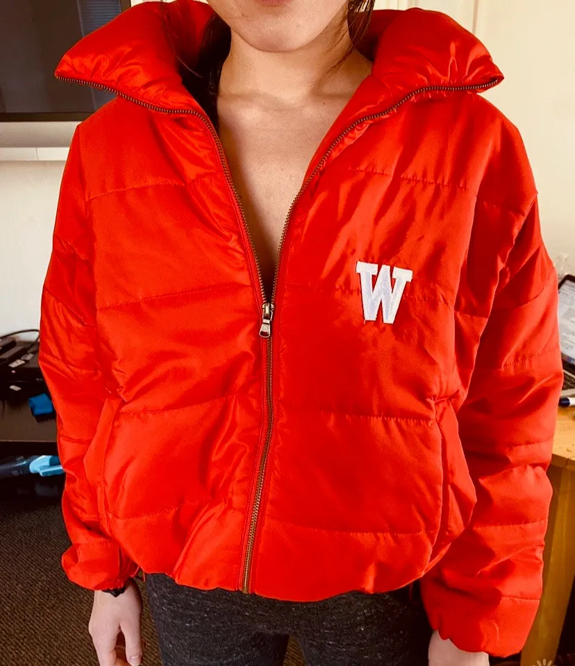 Wisconsin Red Puffer Jacket