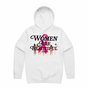 Women Are Beautiful | White Hoodie | Breast Cancer Awareness
