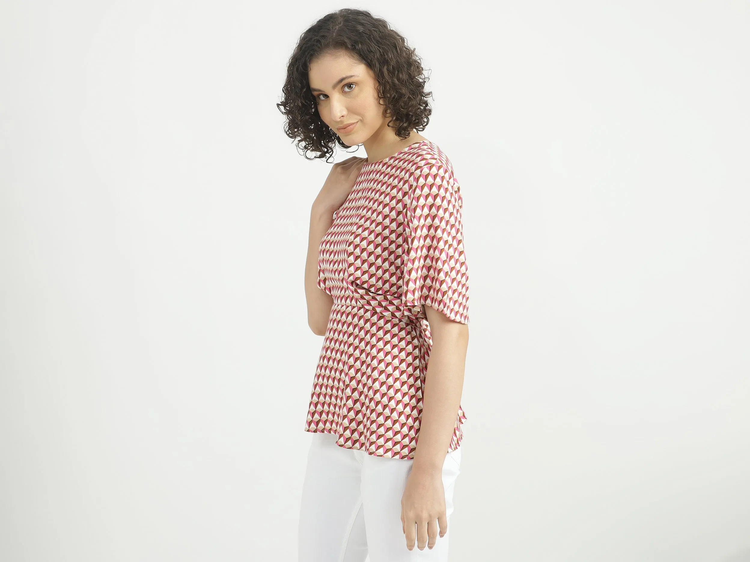 Women Printed Round Neck Top