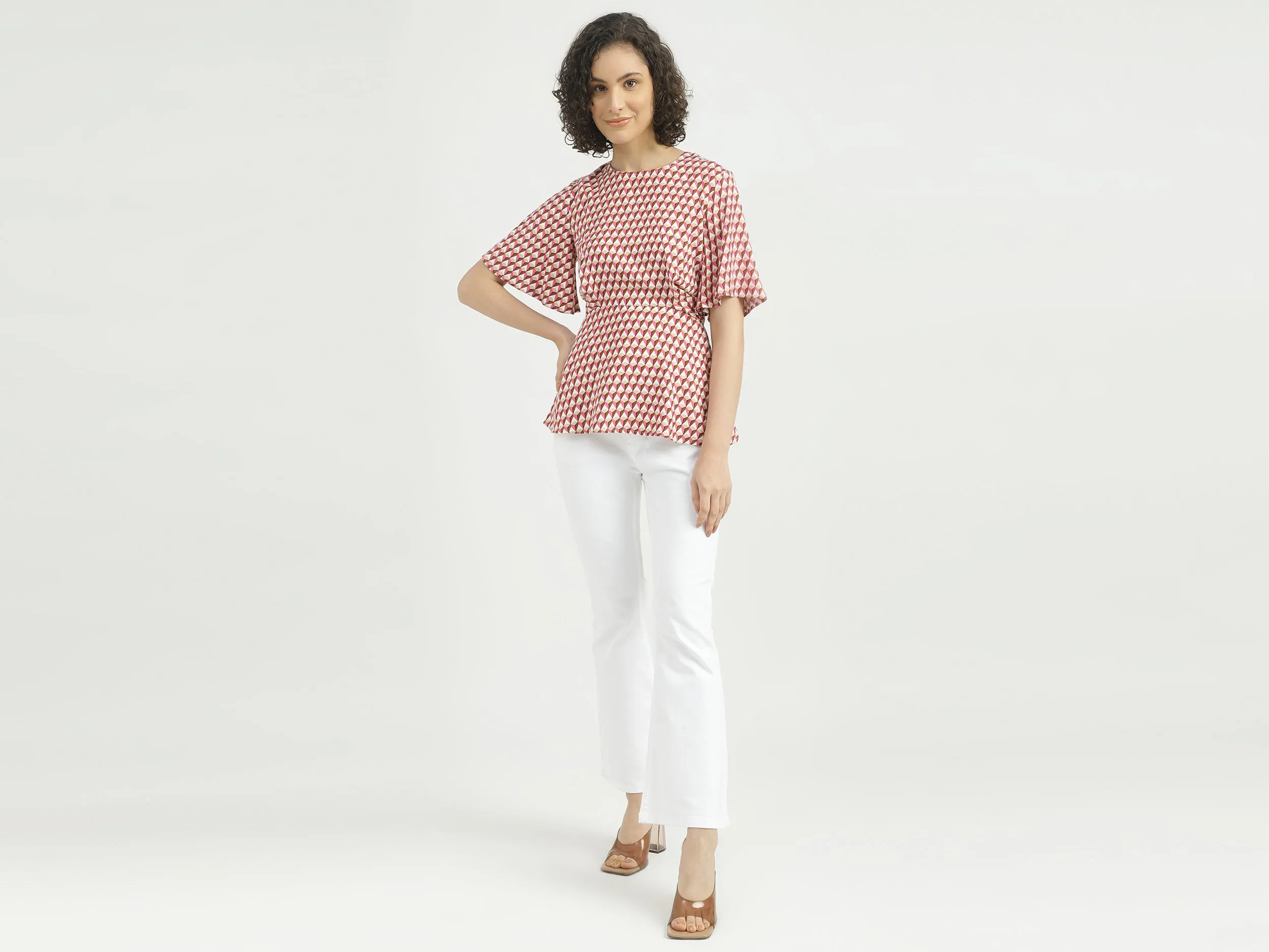 Women Printed Round Neck Top