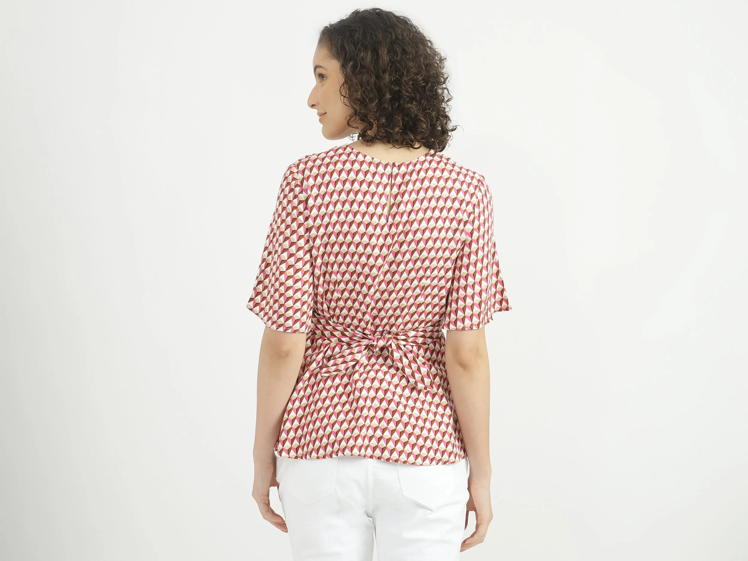 Women Printed Round Neck Top