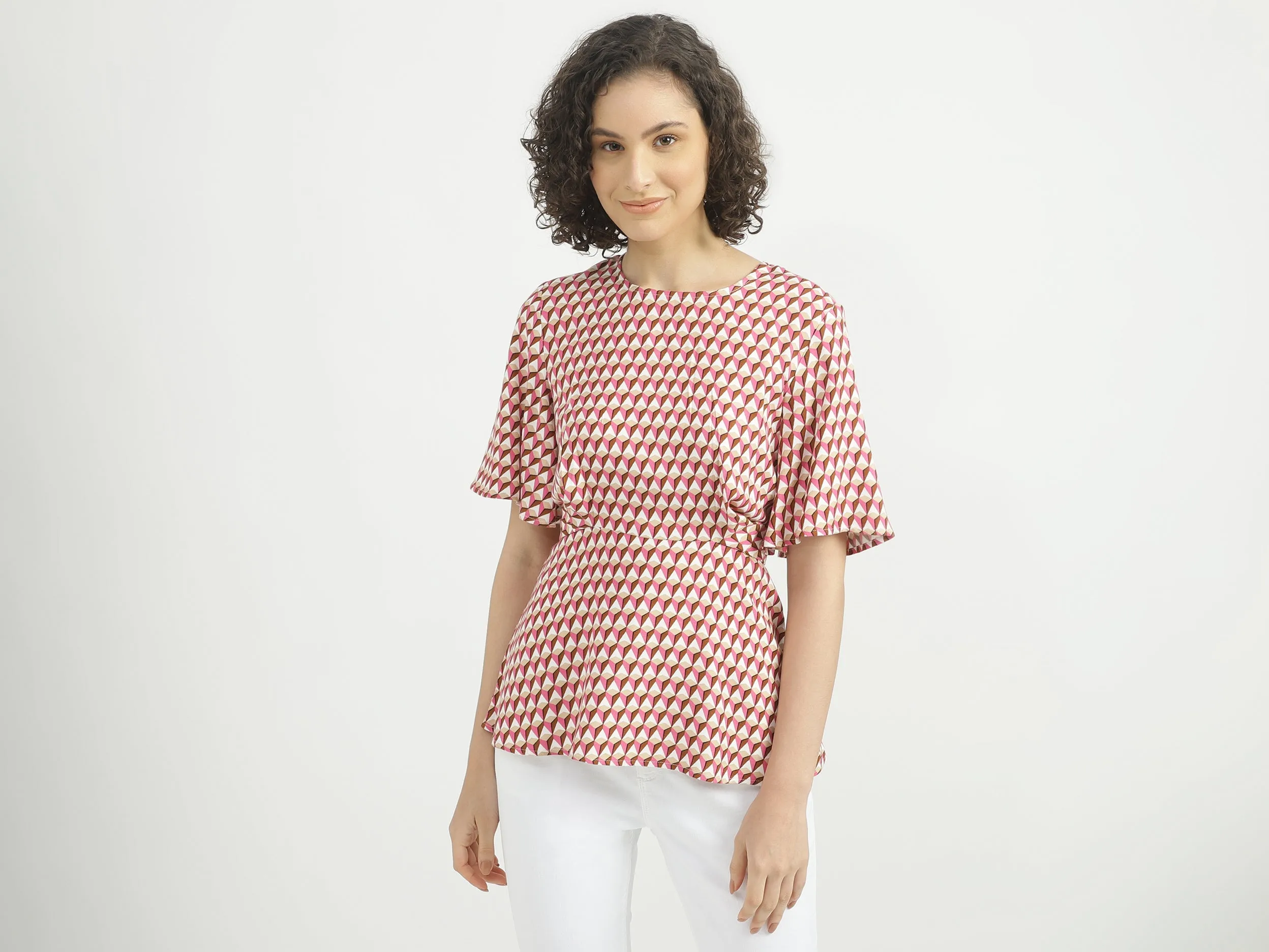 Women Printed Round Neck Top