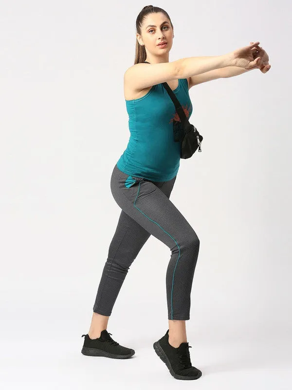 Women Sea Green Solid Top - Floral Cup Racerback-SG