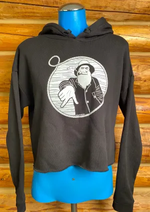 Women’s Black Captain Doug Crop Pullover Hoodie
