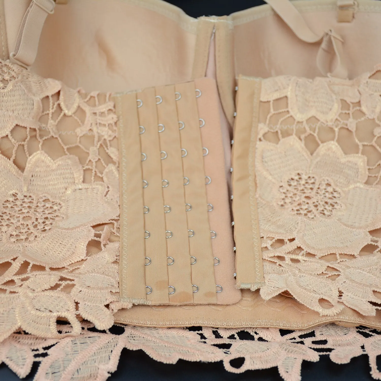 Women's Floral Lace Bustier Crop Top Gothic Corset Bra Tops Gold and Khaki