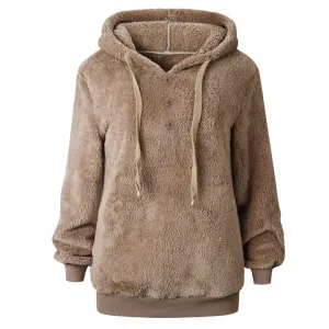 Women's hooded fleece sweatshirt, Susi, fluffy