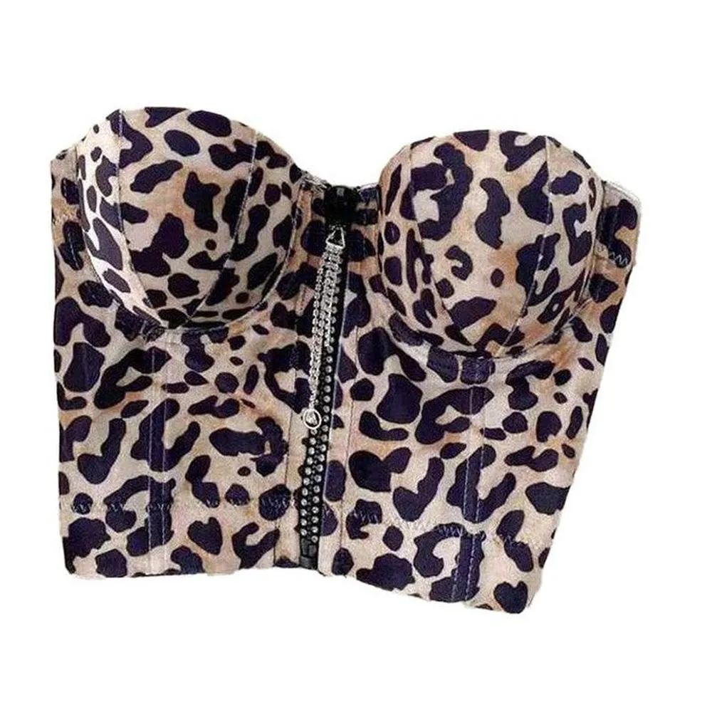 Women's Leopard Crop Top