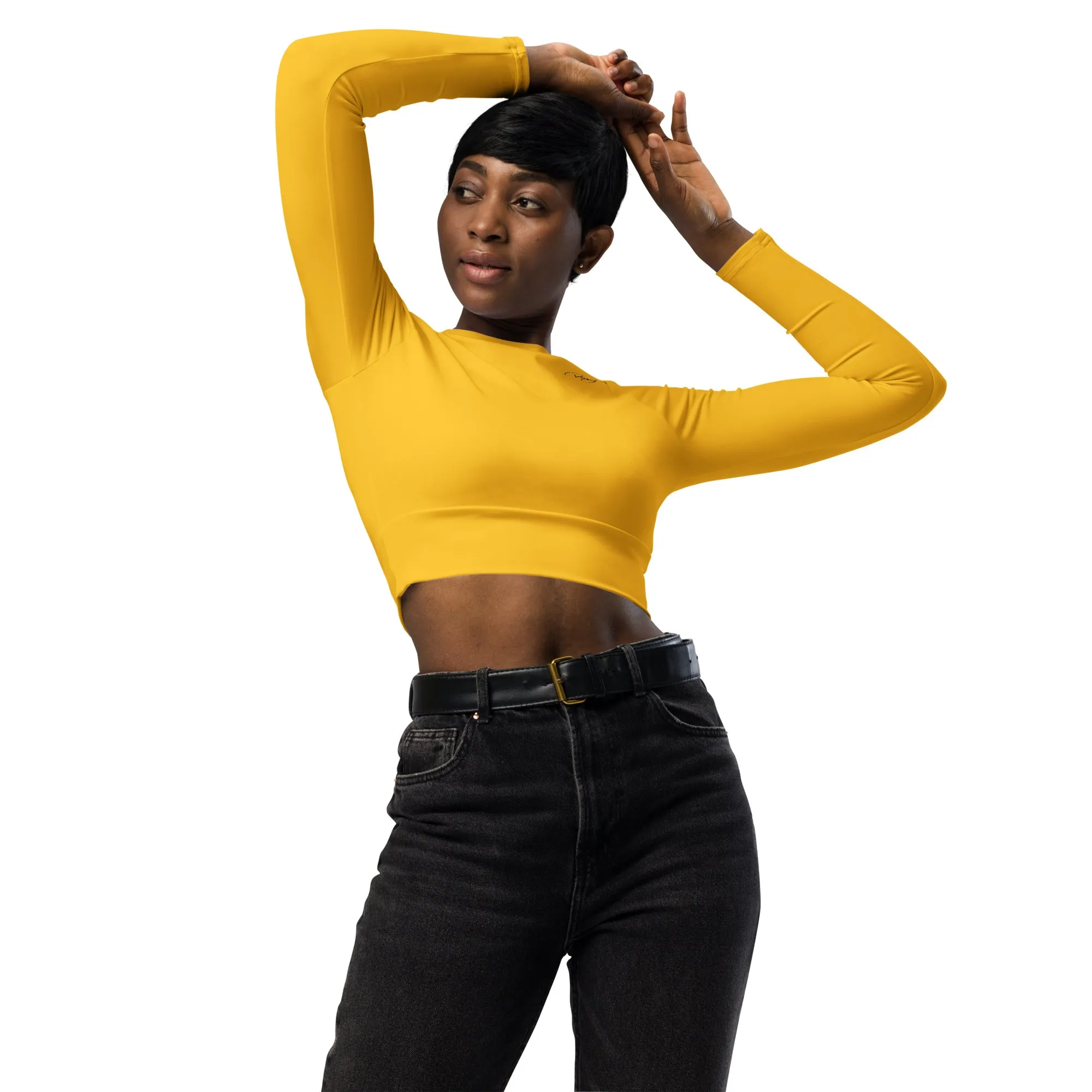 Women's Runway Girlz Crop Top (Yellow/Black)