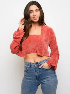 WOMEN'S TUBE TOP & LONG SLEEVE CARDIGAN SET TOP