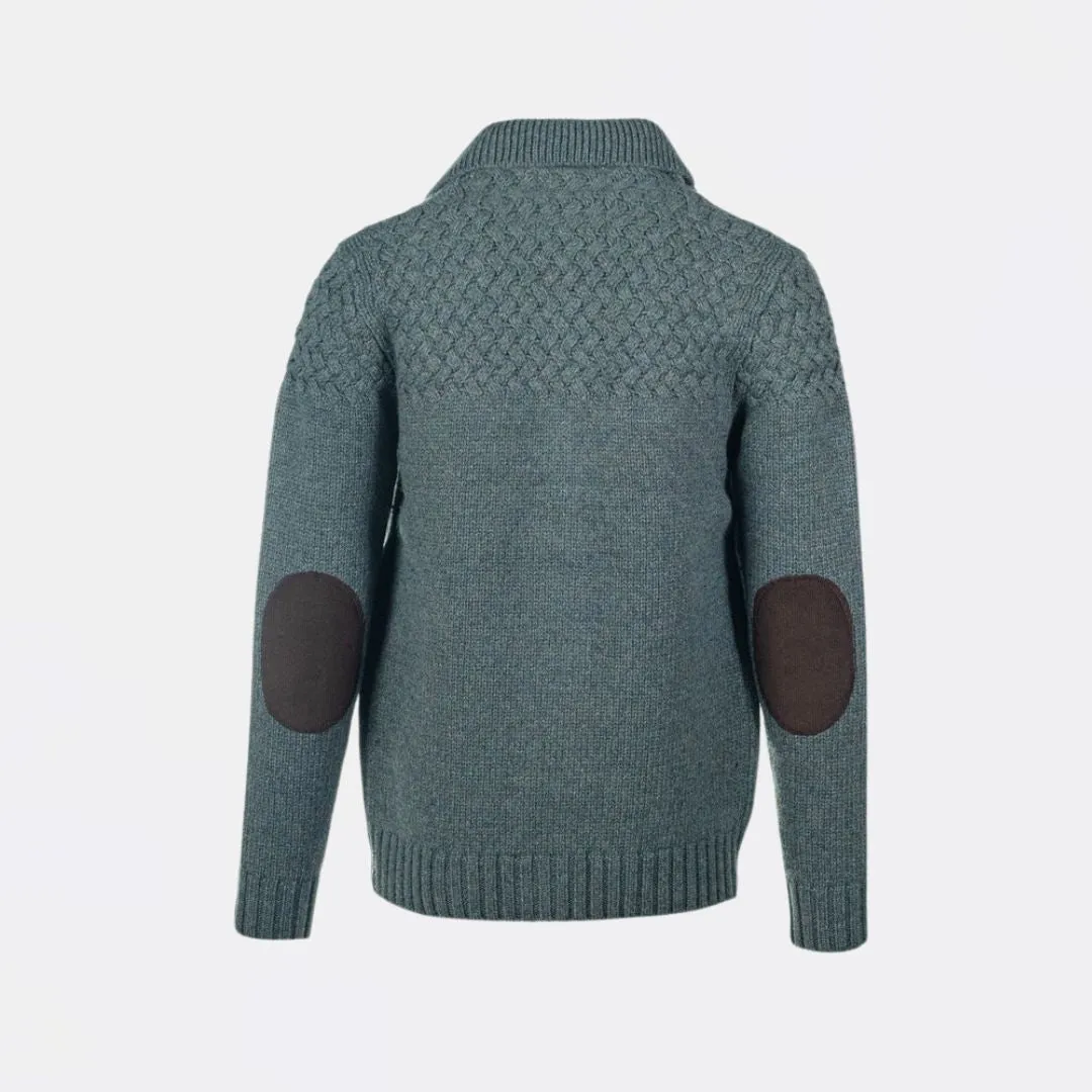 Wool Blend Basketweave Cardigan (Sage)
