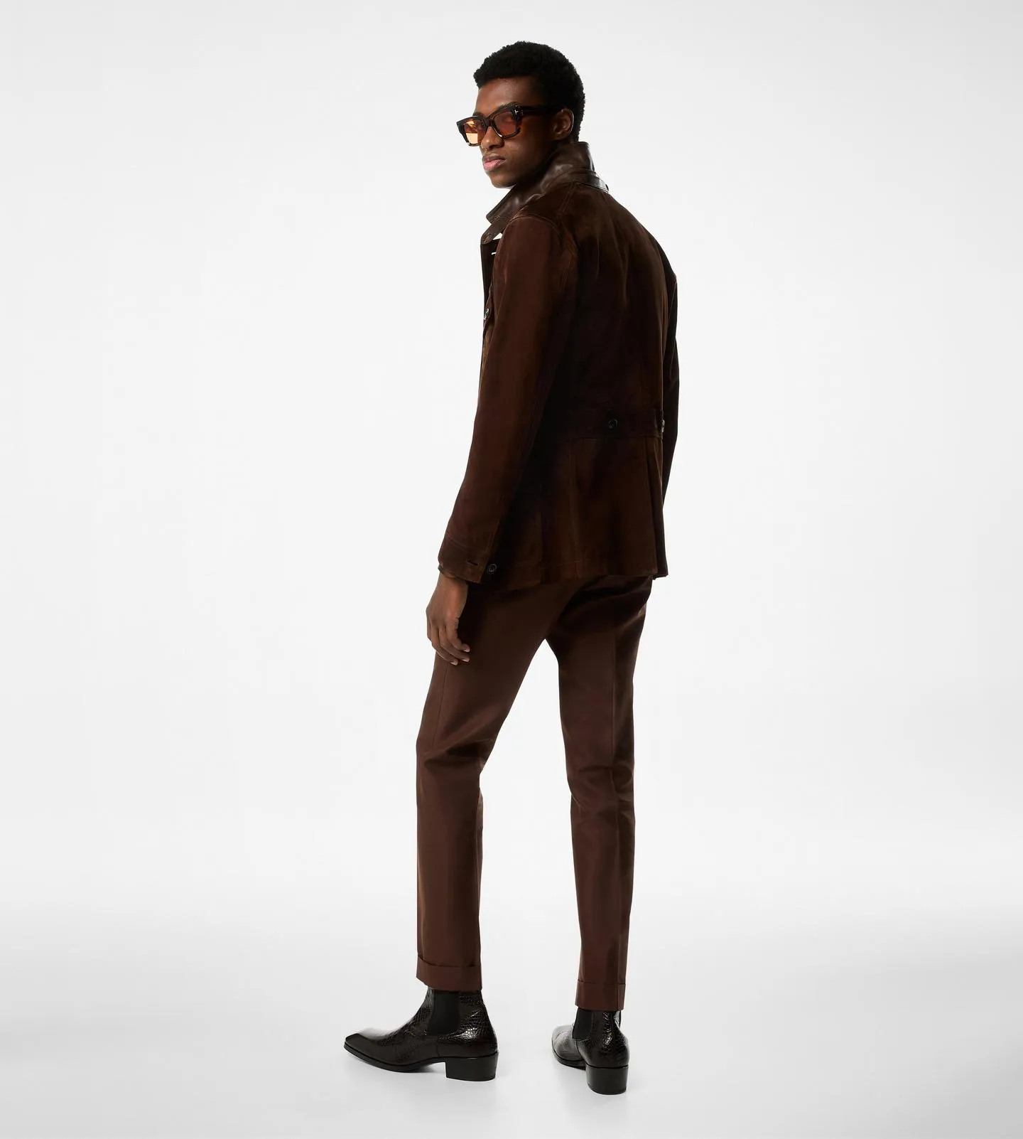 Wool Silk Faille Atticus Western Pocket Trouser