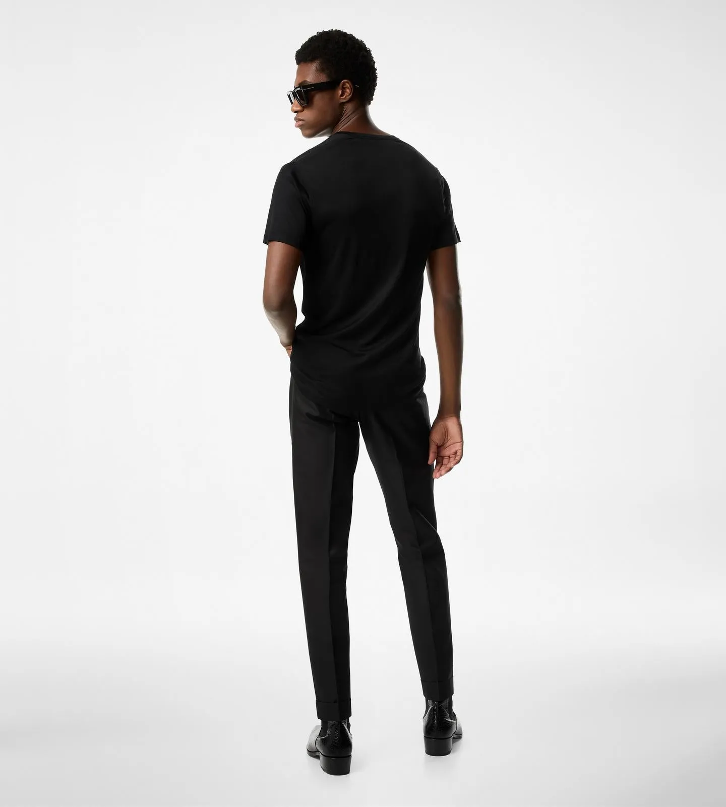 Wool Silk Faille Atticus Western Pocket Trouser
