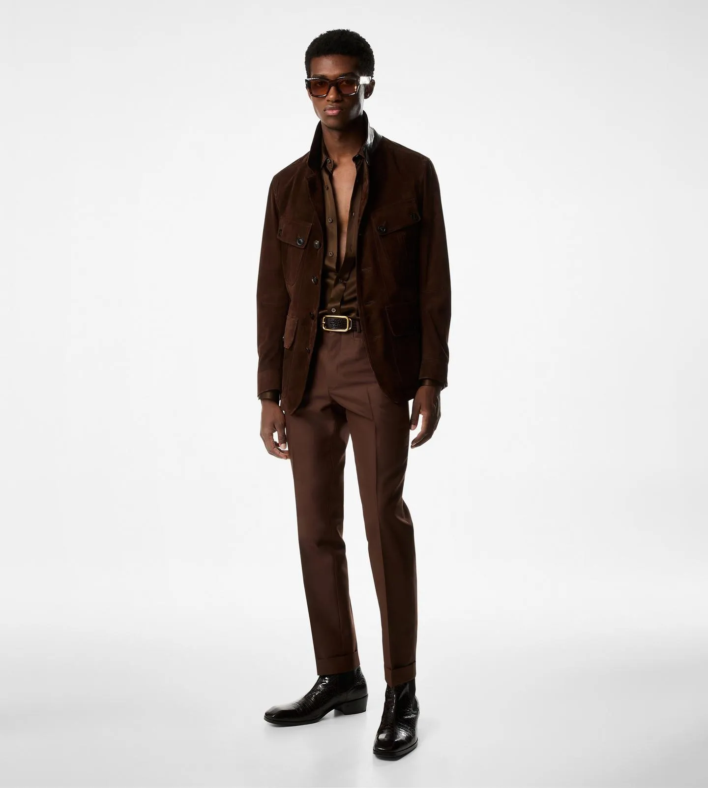 Wool Silk Faille Atticus Western Pocket Trouser