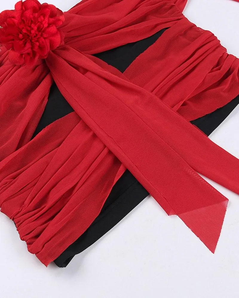 Wrapped Rose Tube Top