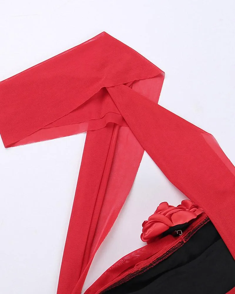 Wrapped Rose Tube Top