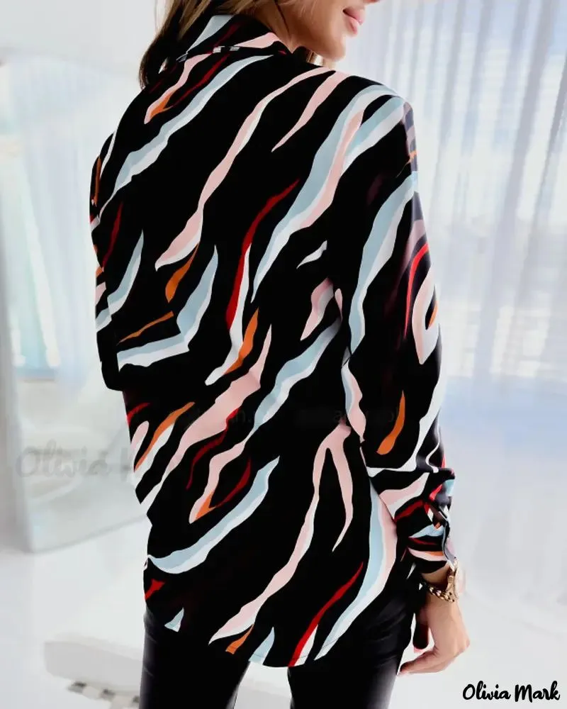 Xieyinshe - All-Over Print Long Sleeve Button-Up Shirt